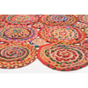 Onega Hand Woven Multi Coloured Round Patterned Jute Rug - Rugs Of Beauty - 3