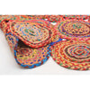 Onega Hand Woven Multi Coloured Round Patterned Jute Rug - Rugs Of Beauty - 4