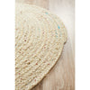 Onega Hand Woven Natural Jute Polyester Bleached Round Rug - Rugs Of Beauty - 4