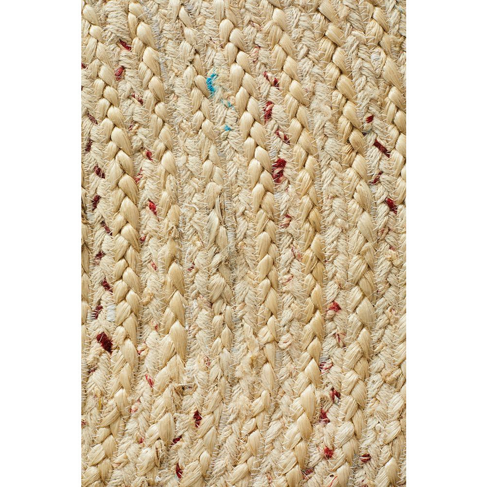 Onega Hand Woven Natural Jute Polyester Bleached Round Rug - Rugs Of Beauty - 5