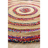 Onega Hand Woven Multi Colour Natural Jute Cotton Round Rug - Rugs Of Beauty - 3