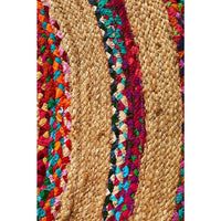 Onega Hand Woven Multi Colour Natural Jute Cotton Round Rug - Rugs Of Beauty - 5