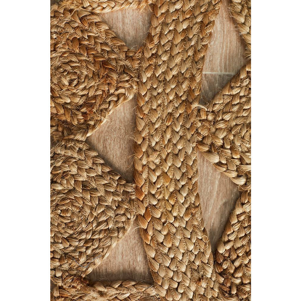 Onega Hand Woven Natural Jute Tessellate Round Rug - Rugs Of Beauty - 5