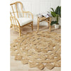 Onega Hand Woven Natural Jute Tessellate Round Rug - Rugs Of Beauty - 2