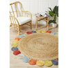 Onega Hand Woven Multi Coloured / Natural Jute Round Rug - Rugs Of Beauty - 2