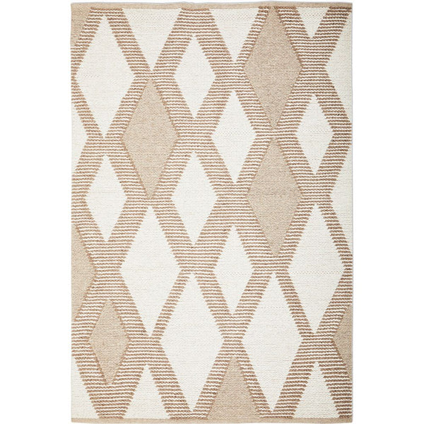Cleveland 1507 Natural Diamond Patterned Wool Cotton Rug - Rugs Of Beauty - 1