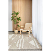 Cleveland 1508 Natural Geometric Patterned Wool Cotton Rug - Rugs Of Beauty - 2