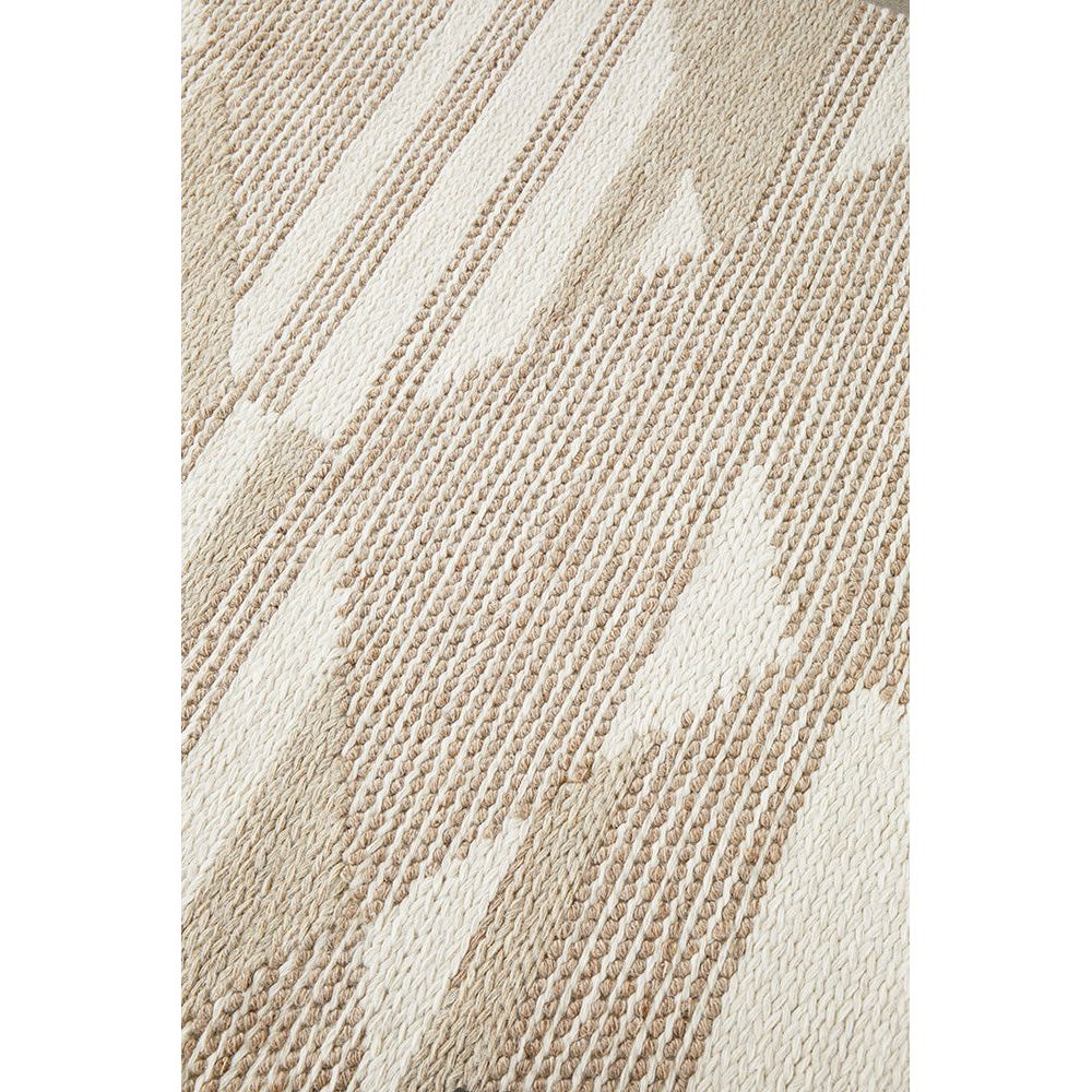 Cleveland 1508 Natural Geometric Patterned Wool Cotton Rug - Rugs Of Beauty - 4