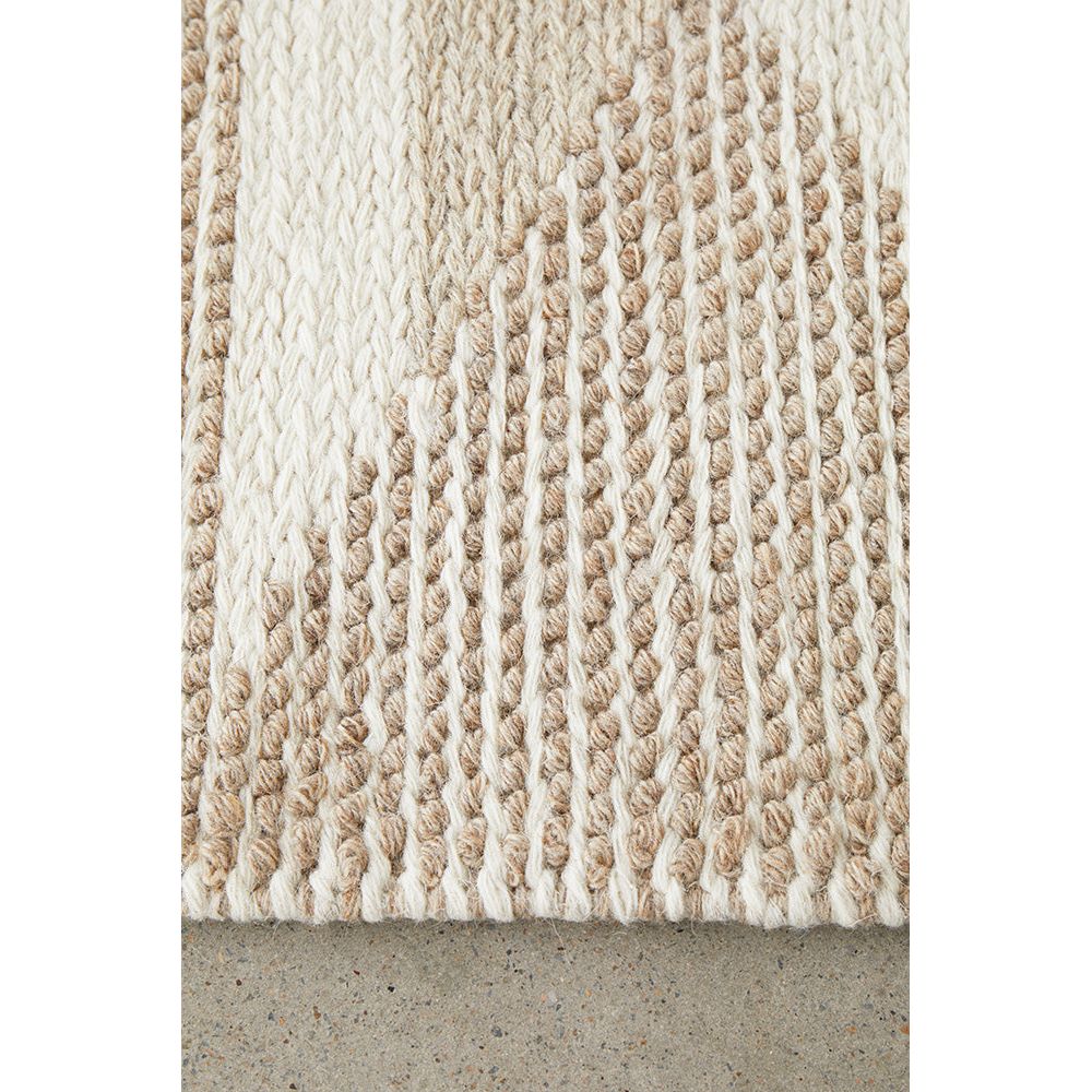 Cleveland 1508 Natural Geometric Patterned Wool Cotton Rug - Rugs Of Beauty - 5