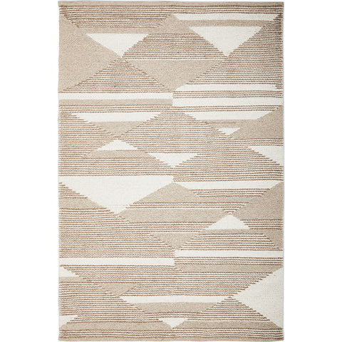 Cleveland 1508 Natural Geometric Patterned Wool Cotton Rug - Rugs Of Beauty - 1