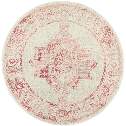 Vedi 2672 Rose Beige Transitional Round Rug - Rugs Of Beauty - 1