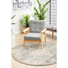 Vedi 2673 Grey Rose Transitional Round Rug - Rugs Of Beauty - 3