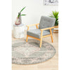 Vedi 2673 Grey Rose Transitional Round Rug - Rugs Of Beauty - 4