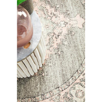 Vedi 2673 Grey Rose Transitional Round Rug - Rugs Of Beauty - 5