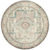 Vedi 2674 Silver Grey Rose Multi Coloured Transitional Round Rug - Rugs Of Beauty - 1