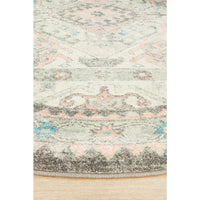 Vedi 2674 Silver Grey Rose Multi Coloured Transitional Round Rug - Rugs Of Beauty - 5
