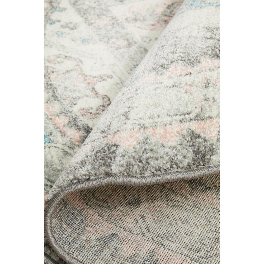 Vedi 2674 Silver Grey Rose Multi Coloured Transitional Round Rug - Rugs Of Beauty - 9