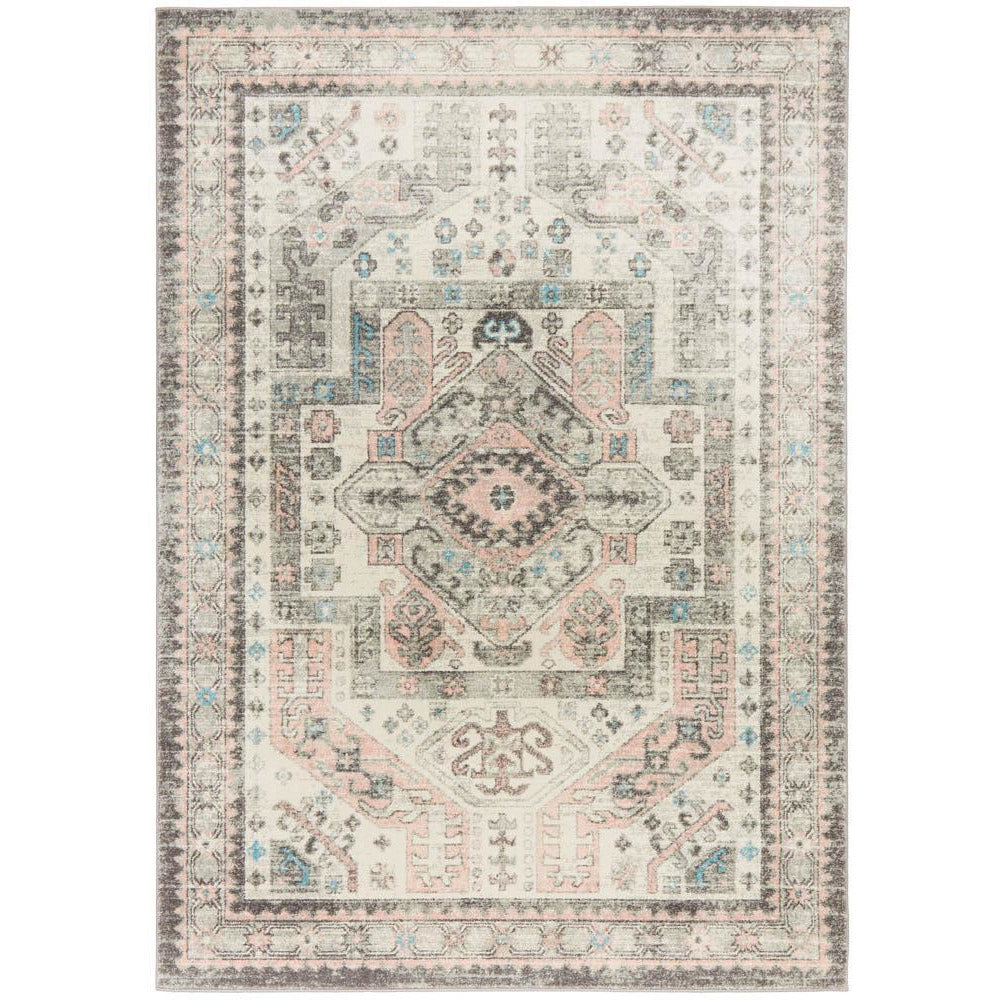Vedi 2674 Silver Grey Rose Multi Coloured Transitional Rug - Rugs Of Beauty - 1