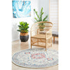 Vedi 2675 Rose Blue Beige Transitional Round Rug - Rugs Of Beauty - 3