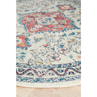 Vedi 2675 Rose Blue Beige Transitional Round Rug - Rugs Of Beauty - 7