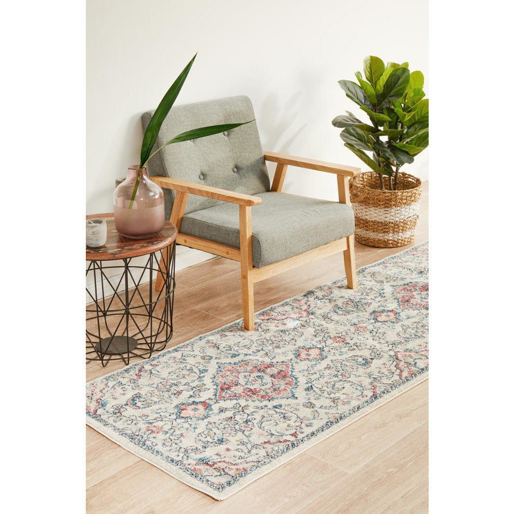 Vedi 2675 Rose Blue Beige Transitional Runner Rug - Rugs Of Beauty - 3