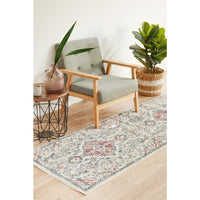 Vedi 2675 Rose Blue Beige Transitional Runner Rug - Rugs Of Beauty - 3