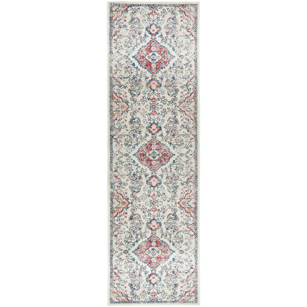 Vedi 2675 Rose Blue Beige Transitional Runner Rug - Rugs Of Beauty - 1