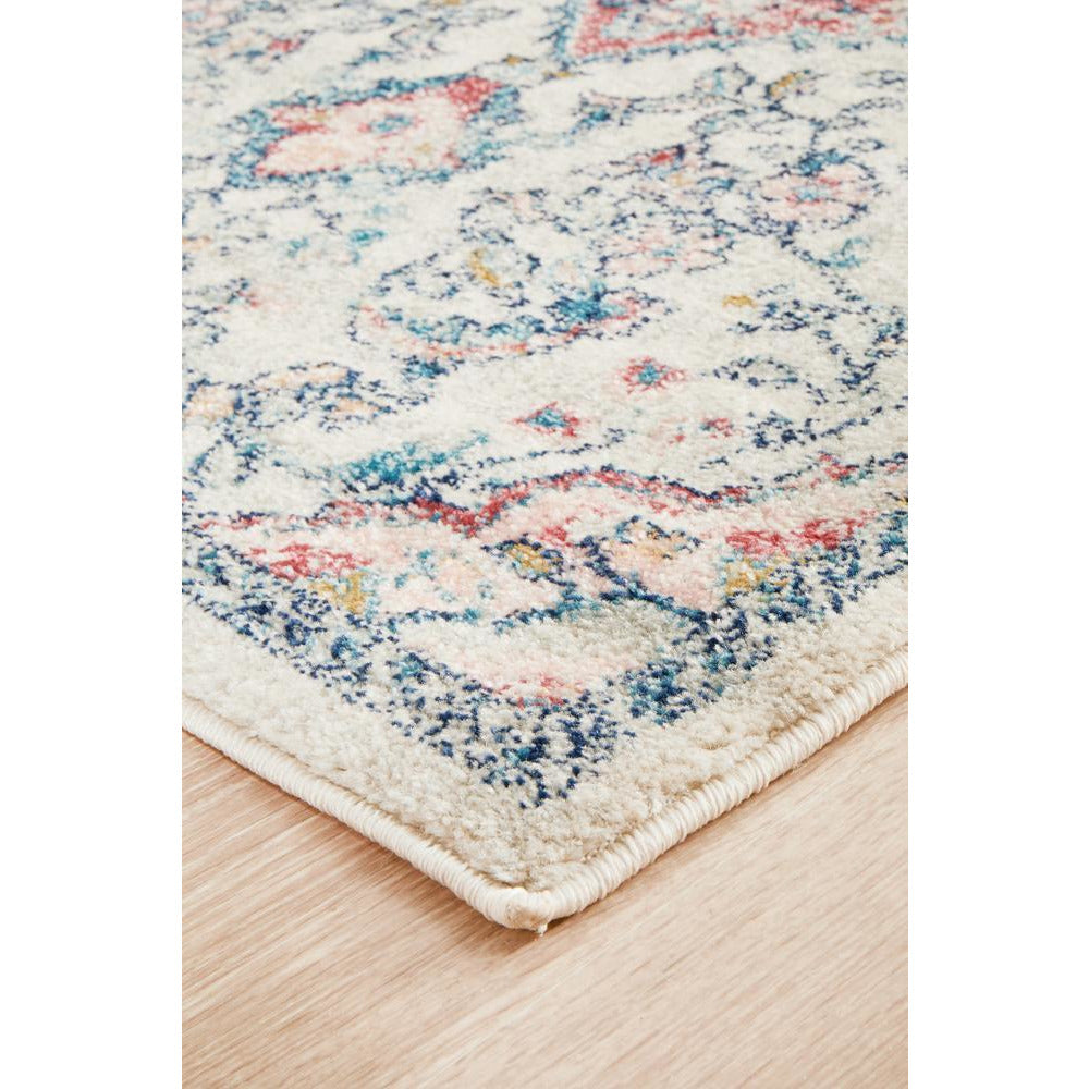 Vedi 2675 Rose Blue Beige Transitional Runner Rug - Rugs Of Beauty - 5