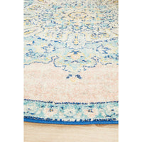 Vedi 2676 Pastel Rose Blue Multi Colour Transitional Round Rug - Rugs Of Beauty - 5
