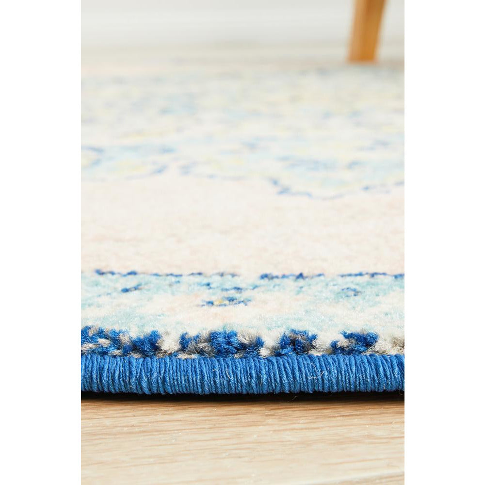 Vedi 2676 Pastel Rose Blue Multi Colour Transitional Round Rug - Rugs Of Beauty - 7