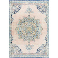 Vedi 2676 Pastel Rose Blue Multi Colour Transitional Rug - Rugs Of Beauty - 1