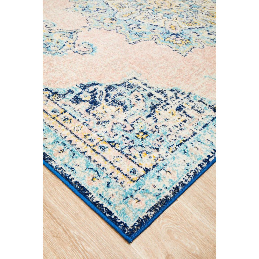 Vedi 2676 Pastel Rose Blue Multi Colour Transitional Rug - Rugs Of Beauty - 7