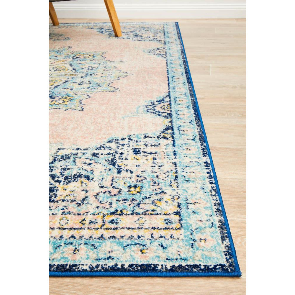 Vedi 2676 Pastel Rose Blue Multi Colour Transitional Rug - Rugs Of Beauty - 6