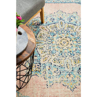 Vedi 2676 Pastel Rose Blue Multi Colour Transitional Rug - Rugs Of Beauty - 5
