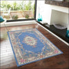 Handwoven French Abussan Wool Rug - Avolon - Blue - Rugs Of Beauty - 10