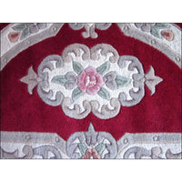 Handwoven French Abussan Wool Rug - Avolon - Red - Rugs Of Beauty - 8