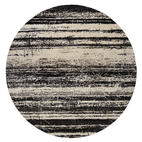 Kara 929 Beige Grey Modern Abstract Pattern Round Rug - Rugs Of Beauty - 1