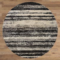 Kara 929 Beige Grey Modern Abstract Pattern Round Rug - Rugs Of Beauty - 2