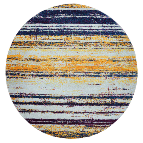 Kara 929 Multi Colour Modern Abstract Pattern Round Rug - Rugs Of Beauty - 1
