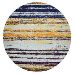 Kara 929 Multi Colour Modern Abstract Pattern Round Rug - Rugs Of Beauty - 1