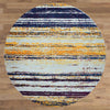 Kara 929 Multi Colour Modern Abstract Pattern Round Rug - Rugs Of Beauty - 2