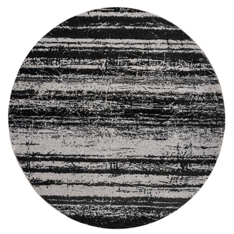 Kara 929 Grey Beige Modern Abstract Pattern Round Rug - Rugs Of Beauty - 1