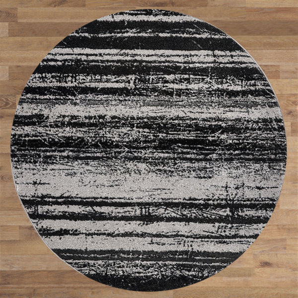 Kara 929 Grey Beige Modern Abstract Pattern Round Rug - Rugs Of Beauty - 2