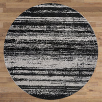 Kara 929 Grey Beige Modern Abstract Pattern Round Rug - Rugs Of Beauty - 2