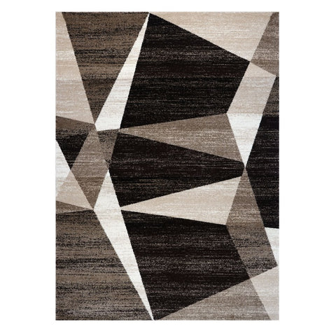 Kara 931 Beige Black Geometric Modern Abstract Pattern Rug - Rugs Of Beauty - 1