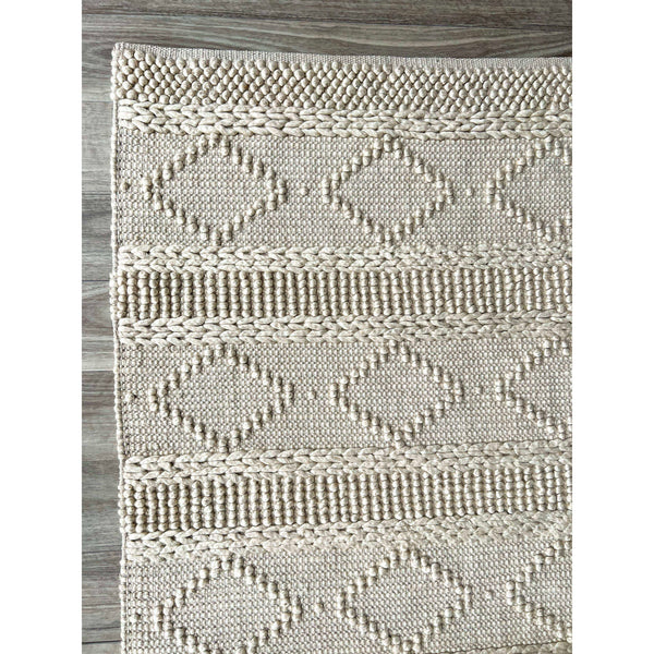 Larissa 1301 Wool Polyester Cream Tribal Rug - Rugs Of Beauty - 3