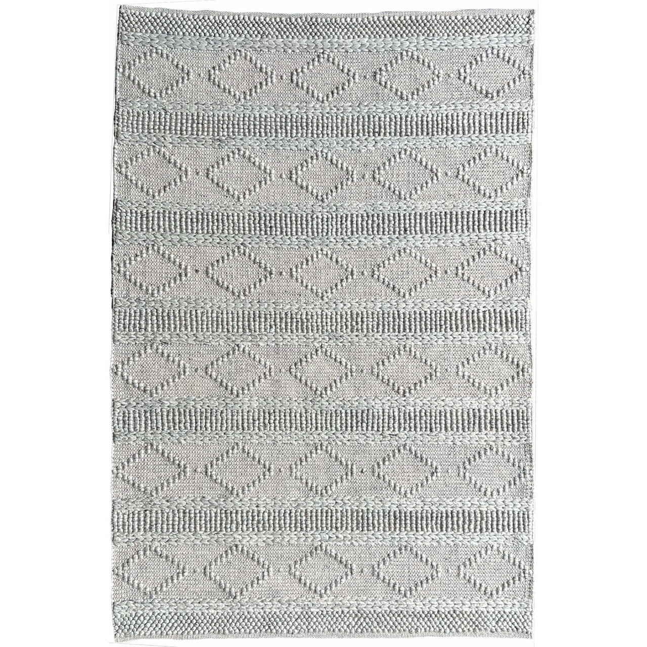 Larissa 1301 Wool Polyester Grey Tribal Rug - Rugs Of Beauty - 1