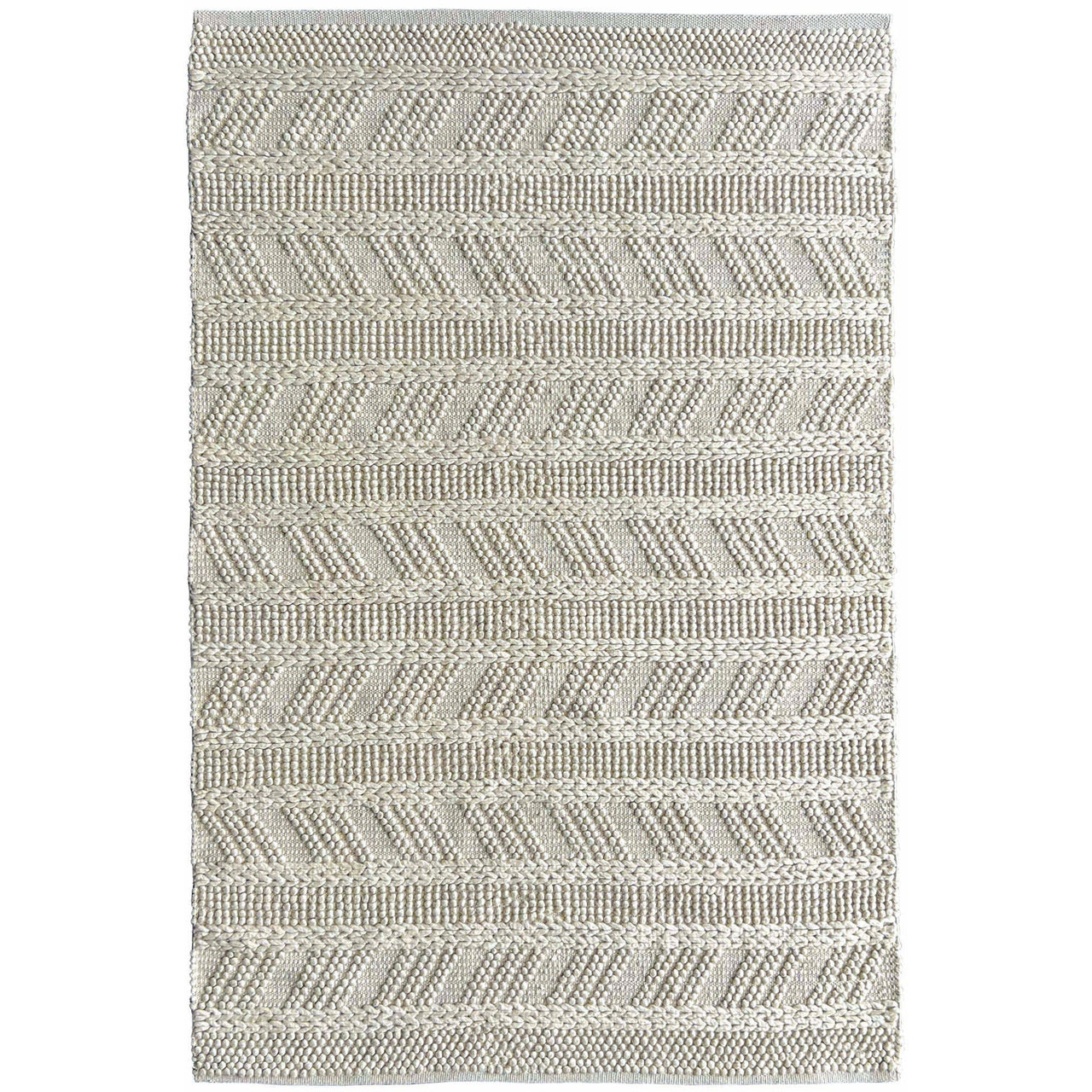 Larissa 1302 Wool Polyester Cream Tribal Rug - Rugs Of Beauty - 1