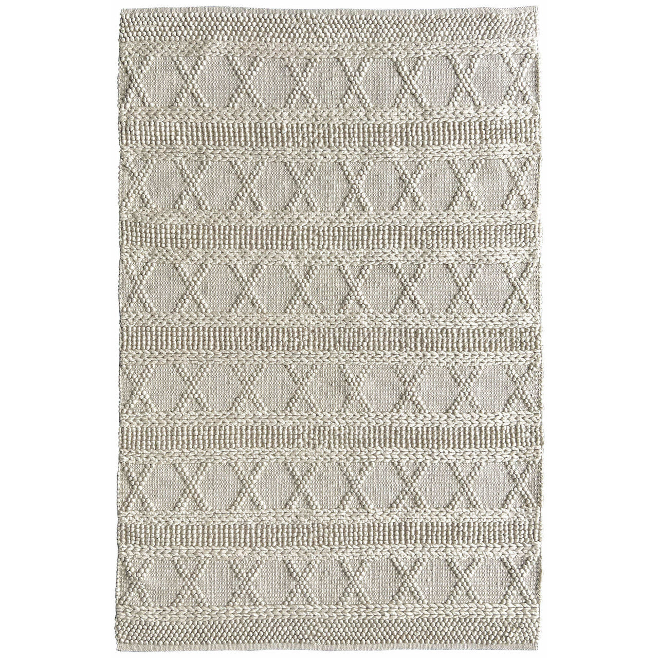 Larissa 1303 Wool Polyester Cream Tribal Rug - Rugs Of Beauty - 1