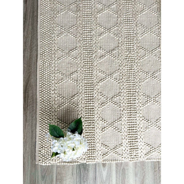 Larissa 1303 Wool Polyester Cream Tribal Rug - Rugs Of Beauty - 2